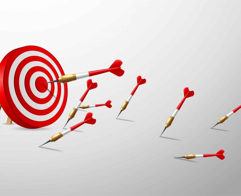 Target hit in the center by arrows